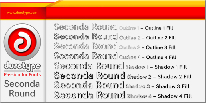 Seconda Round Shadow 1 Font preview